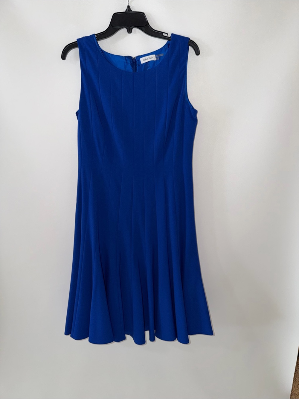 Calvin Klein Cobalt Blue Sleeveless Fit-and-Flare Midi Dress